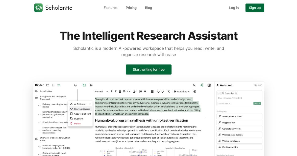 Scholantic: AI Research Workspace Simplifies Writing