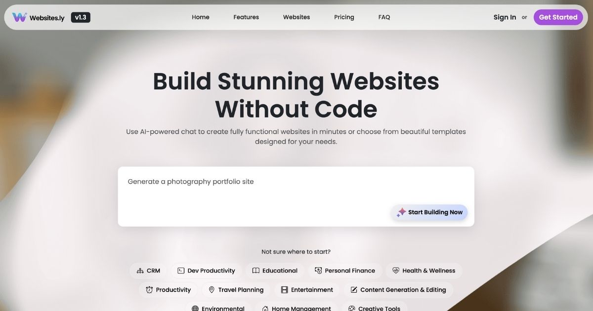 Websites.ly Simplifies Website Building Process