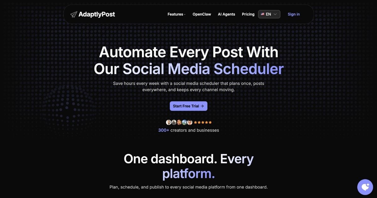 AdaptlyPost: Streamlined Social Media Scheduling