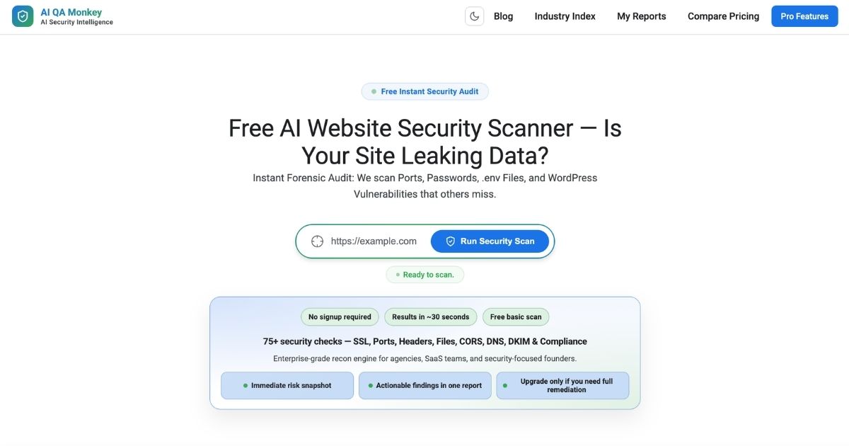 AI QA Monkey: AI-Powered Website Security Audit