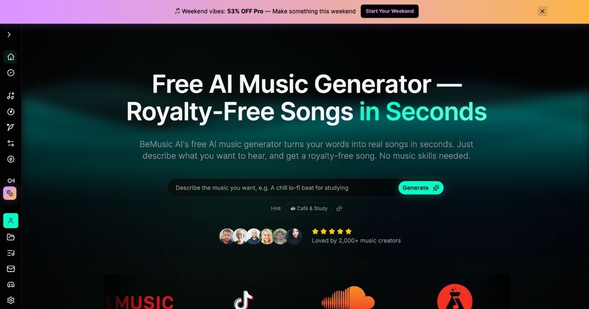 BeMusic AI: AI-Generated Royalty-Free Music