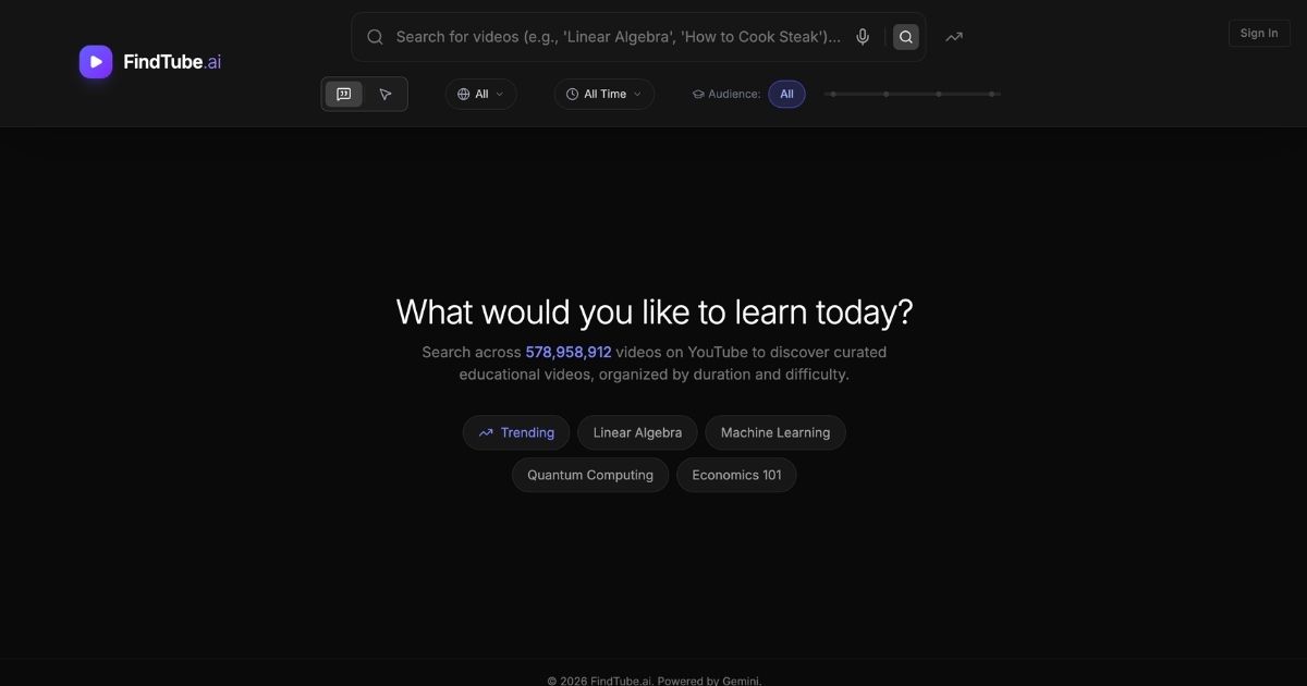 FindTube.ai: AI-Powered Educational Video Search