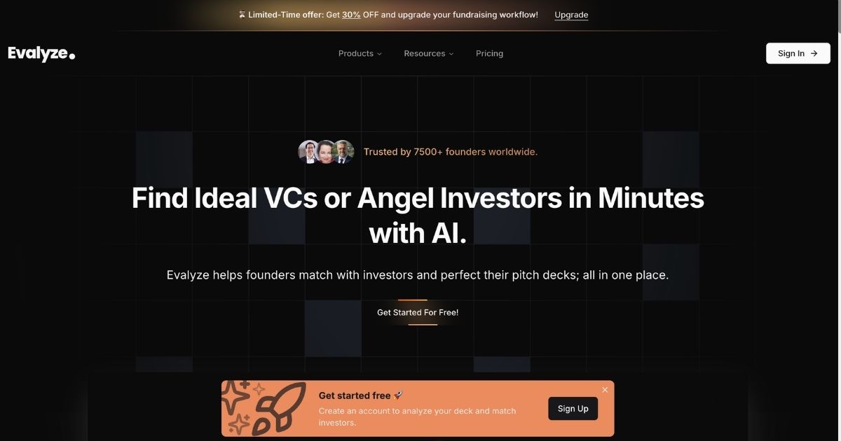 Evalyze: AI Fundraising Platform for Startup Founders