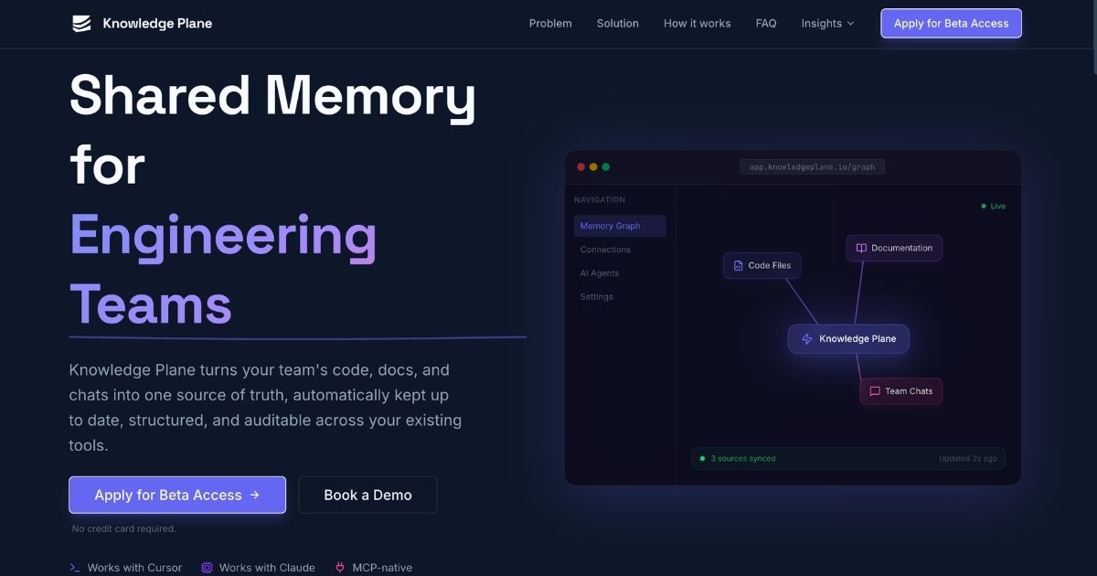Knowledge Plane: Shared Memory for AI Teams