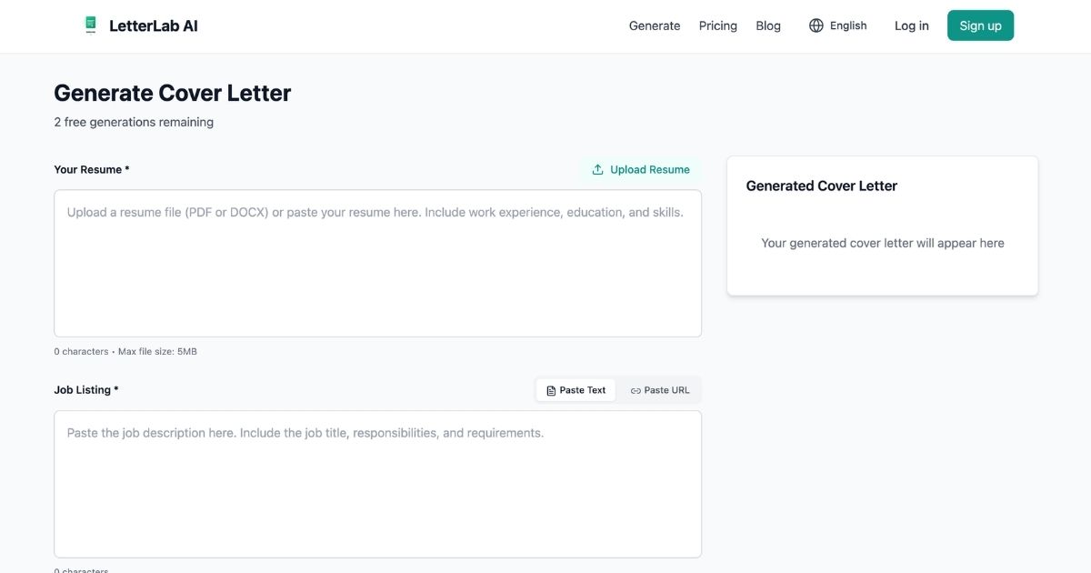 LetterLab AI: Personalized Cover Letter Generator