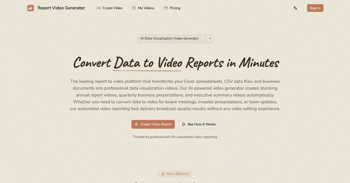 Report Video Generator: Transform Data into Video