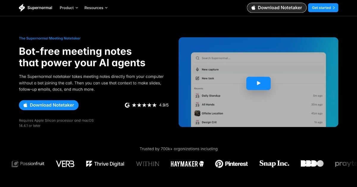 Supernormal: AI Post-Meeting Workflow Automation