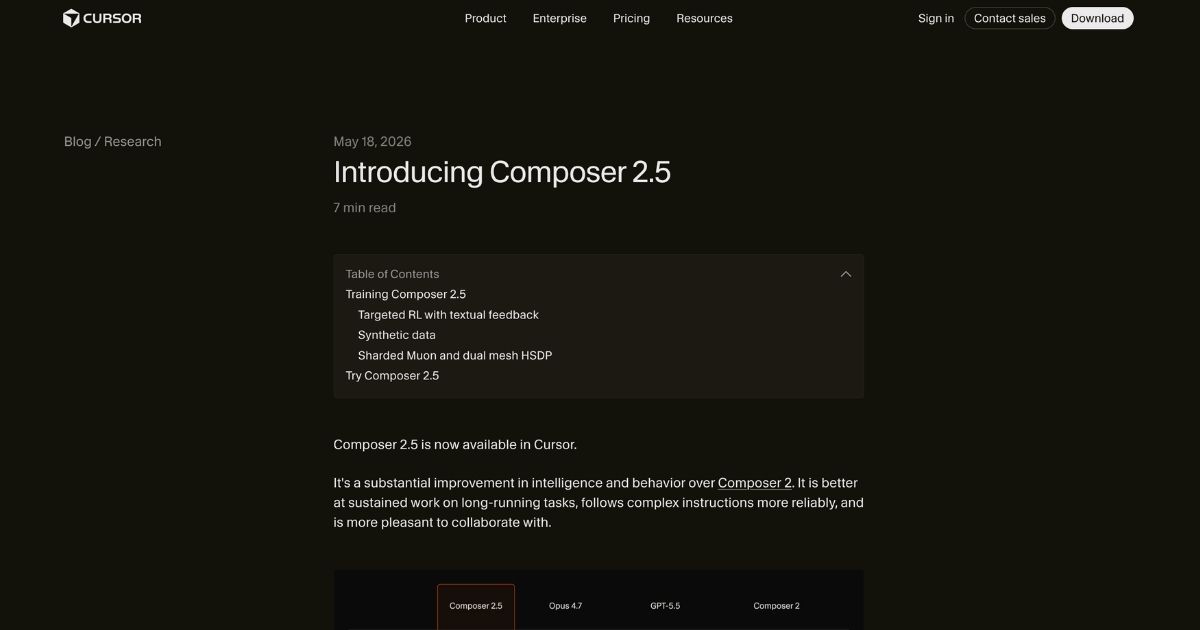 Composer 2.5 Enhances Coding Collaboration