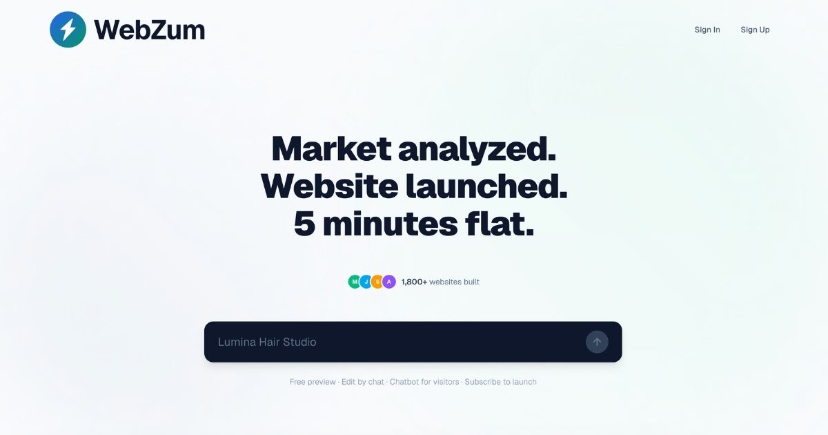 WebZum: AI-driven Rapid Website Creation
