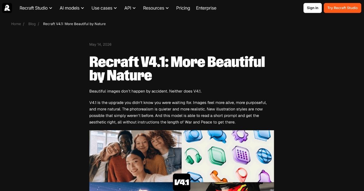 Recraft V4.1: Enhanced AI Image Generation