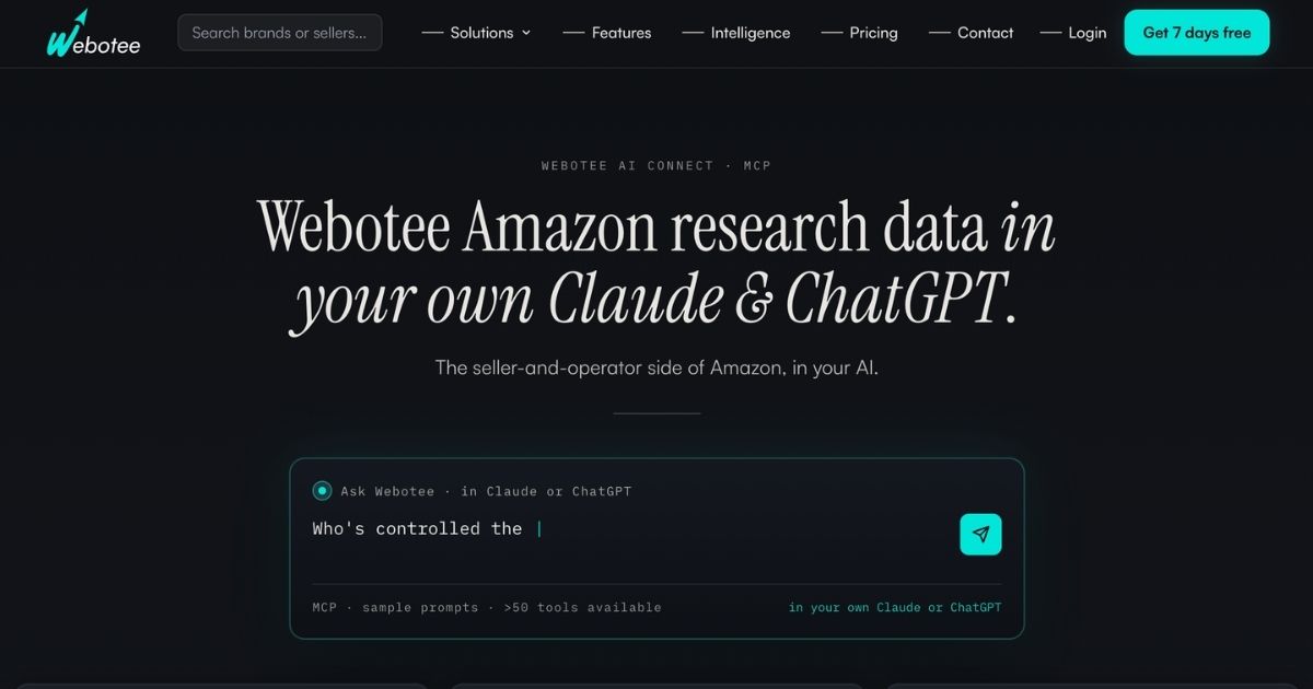 Webotee’s Amazon Product Research MCP Connector: AI-Integrated Amazon Market Analysis