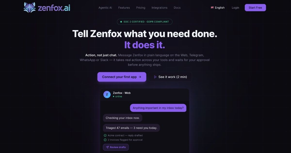 Zenfox: AI Automation Assistant for Streamlined Workflows