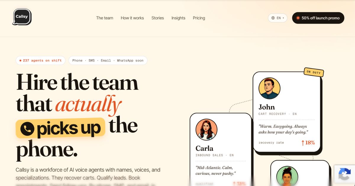 Callsy: Multichannel AI Voice Agents for Cart Recovery