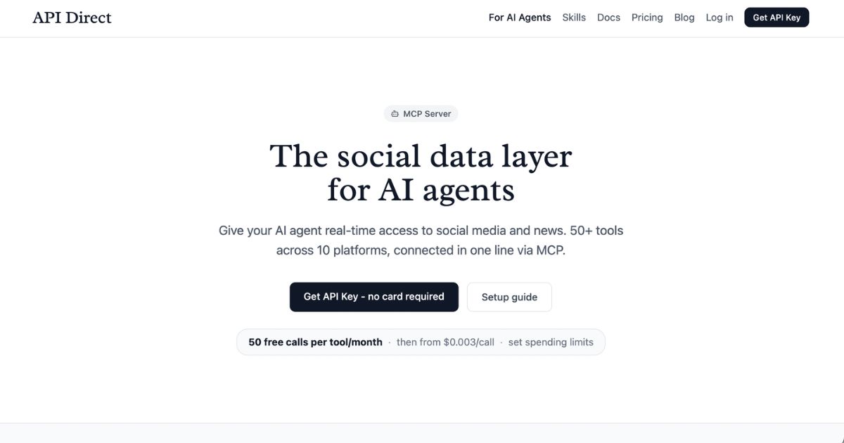 API Direct’s Agents: Real-time Social Data API