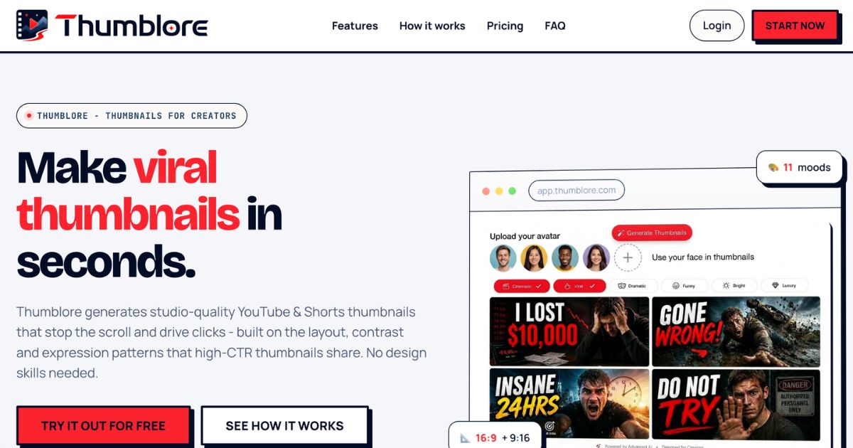 Thumblore: AI Thumbnail Generator for YouTube