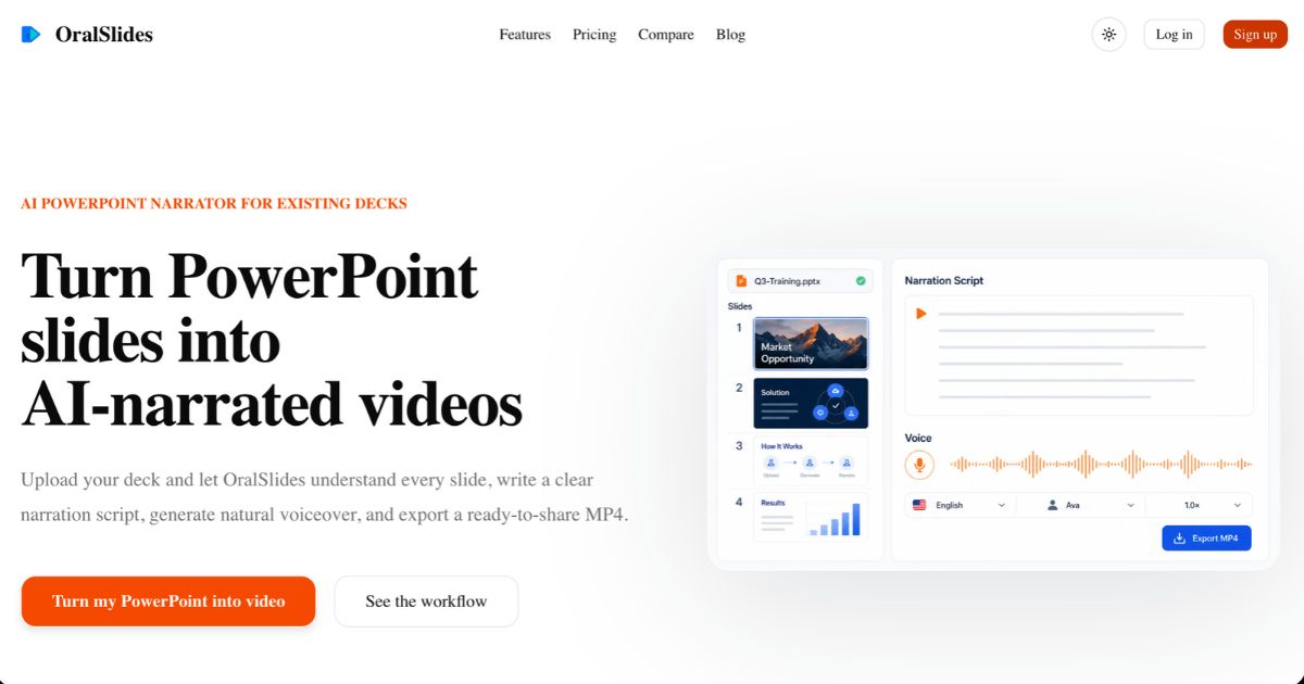 OralSlides: AI-Powered PowerPoint to Video